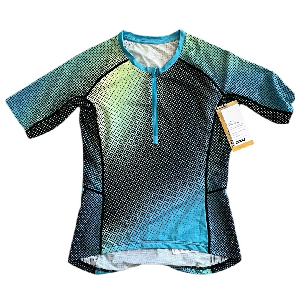 2XU Aero Tri Sleeved Top Gradient Cycling Jersey Size XL